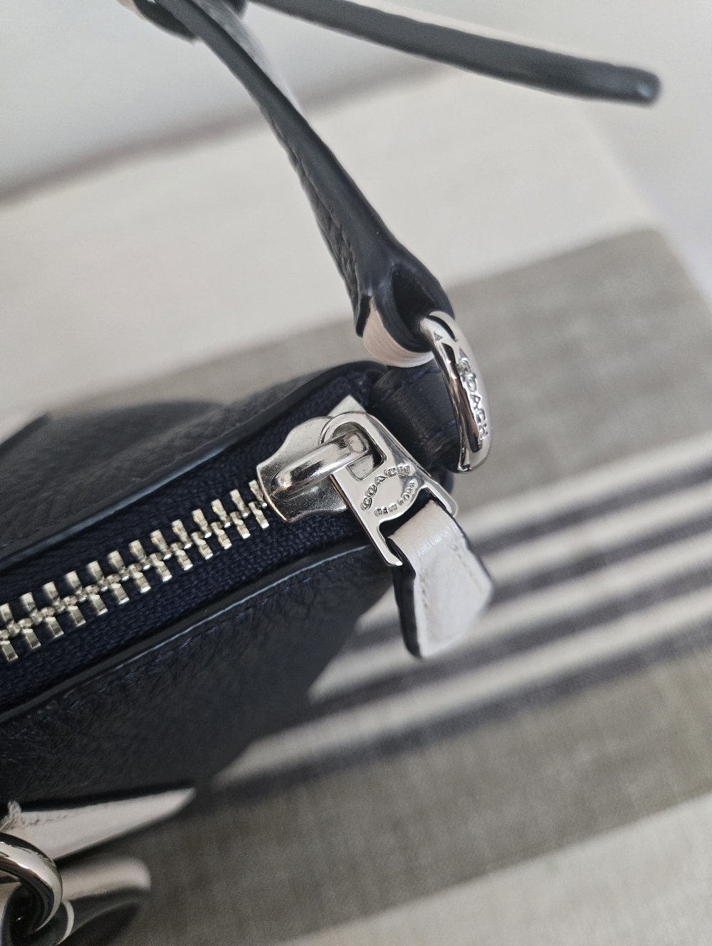 Coach Mini Kelsey Satchel in Navy Pebbled Leather F59853 - Picture 11 of 16